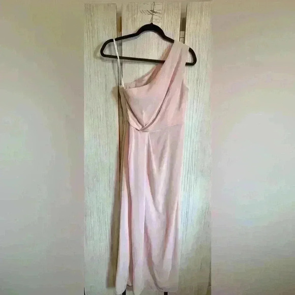 Elegant Social 8156 Blush Dress - Size 2R One Shoulder - Picture 5 of 7